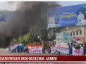 GABUNGAN MAHASISWA JAMBI GELAR UNJUK RASA HINGGA BAKAR BAN