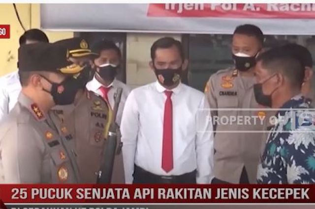 25 PUCUK SENJATA API RAKITAN JENIS KECEPEK, DI SERAHKAN KE POLDA JAMBI