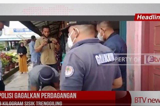 POLISI GAGALKAN PERDAGANGAN 8 KILOGRAM SISIK TRENGGILING