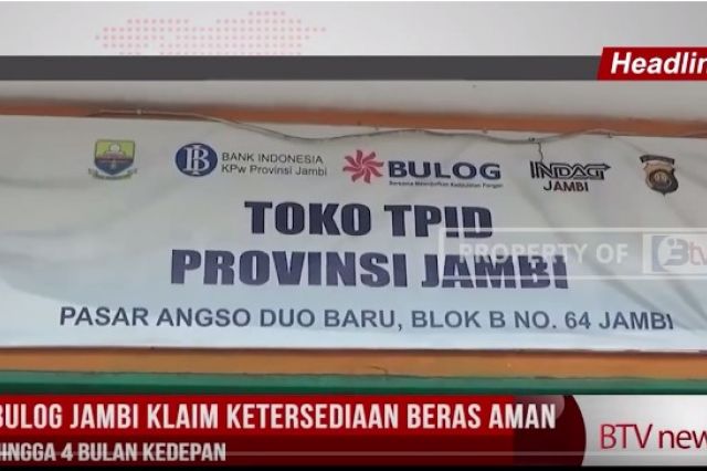 BULOG JAMBI KLAIM KETERSEDIAAN BERAS AMAN HINGGA 4 BULAN KEDEPAN