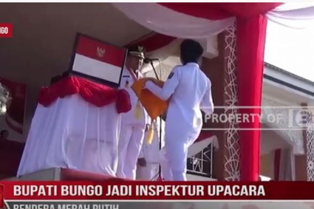 BUPATI BUNGO JADI INSPEKTUR UPACARA BENDERA MERAH PUTIH