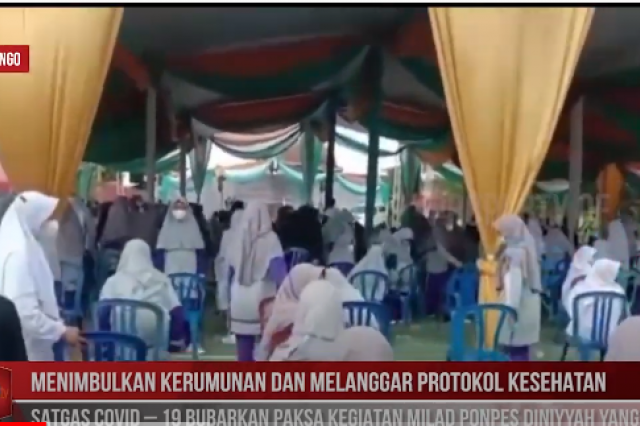 Satgas Covid 19 bubarkan paksa kegiatan milad ponpes diniyah yang ke 44