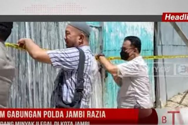 TIM GABUNGAN POLDA JAMBI RAZIA GUDANG MINYAK ILEGAL DI KOTA JAMBI