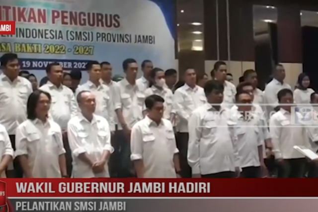 WAKIL GUBERNUR JAMBI HADIRI PELANTIKAN SMSI JAMBI