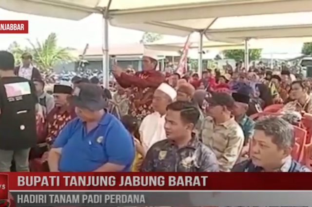 BUPATI TANJUNG JABUNG BARAT HADIRI TANAM PADI PERDANA