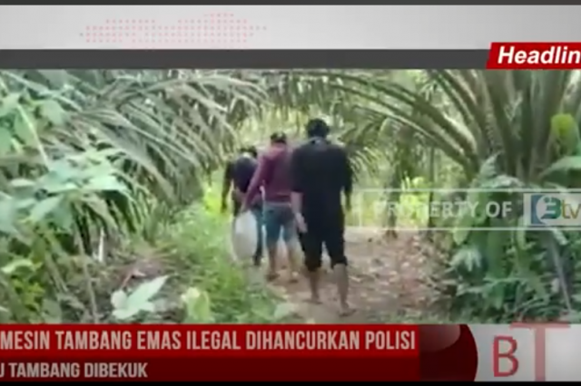 12 UNIT MESIN TAMBANG EMAS ILEGAL DIHANCURKAN POLISI, 2 PELAKU TAMBANG DIBEKUK