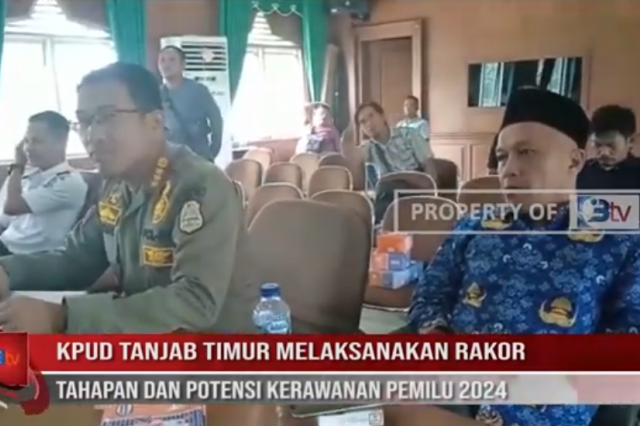 KPUD TANJAB TIMUR MELAKSANAKAN RAKOR TAHAPAN DAN POTENSI KERAWANAN PEMILU 2024