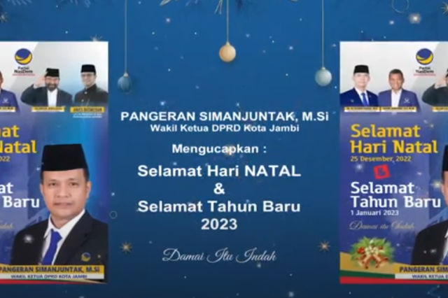 UCAPAN NATAL Pangeran Simanjuntak Wakil Ketua DPRD Kota Jambi