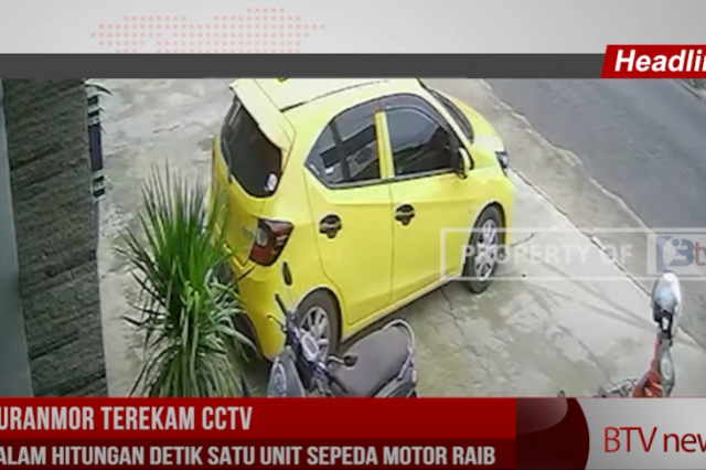 CURANMOR TEREKAM CCTV, DALAM HITUNGAN DETIK SATU UNIT SEPEDA MOTOR RAIB