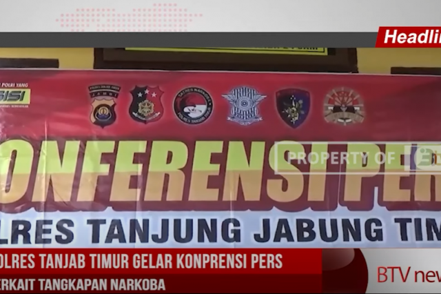 POLRES TANJAB TIMUR GELAR KONPRENSI PERS TERKAIT TANGKAPAN NARKOBA