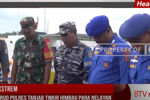 CUACA EKSTREM, SAT POLAIRUD POLRES TANJAB TIMUR HIMBAU PARA NELAYAN