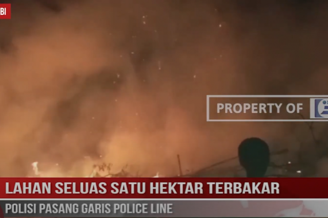 LAHAN SELUAS SATU HEKTAR TERBAKAR, POLISI PASANG GARIS POLICE LINE