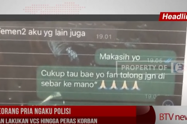 SEORANG PRIA NGAKU POLISI DAN LAKUKAN VCS HINGGA PERAS KORBAN