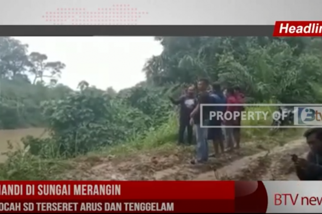 MANDI DI SUNGAI MERANGIN, BOCAH SD TERSERET ARUS DAN TENGGELAM