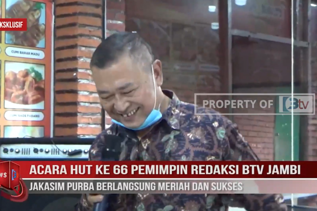 ACARA HUT KE 66 PEMIMPIN REDAKSI BTV JAMBI JAKASIM PURBA BERLANGSUNG MERIAH DAN SUKSES