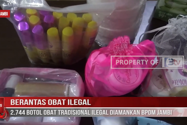 BERANTAS OBAT ILEGAL, 2 744 BOTOL OBAT TRADISIONAL ILEGAL DIAMANKAN BPOM JAMBI