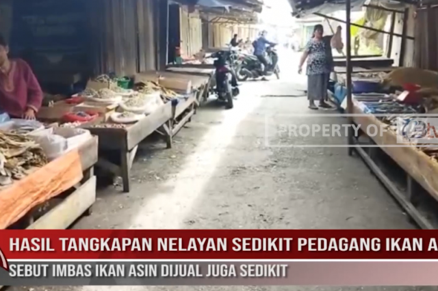 HASIL TANGKAPAN NELAYAN SEDIKIT,PEDAGANG IKAN ASIN SEBUT IMBAS IKAN ASIN DIJUAL JUGA SEDIKIT