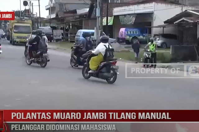 POLANTAS MUARO JAMBI TILANG MANUAL, PELANGGAR DIDOMINASI MAHASISWA