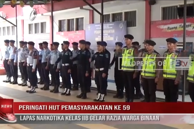 PERINGATI HUT PEMASYARAKATAN KE 59,LAPAS NARKOTIKA KELAS IIB GELAR RAZIA WARGA BINAAN