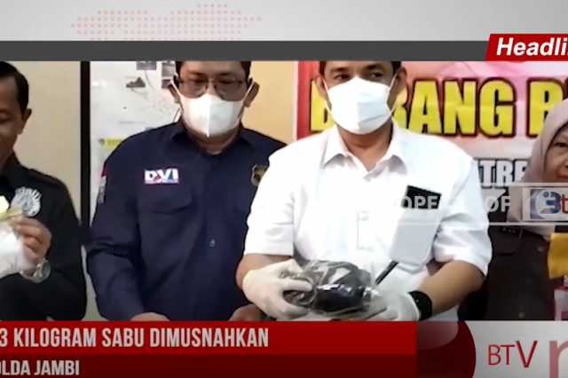 1,3 KILOGRAM SABU DIMUSNAHKAN POLDA JAMBI