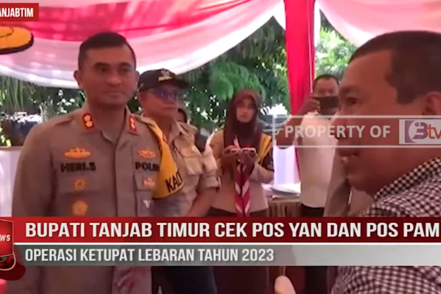 BUPATI TANJAB TIMUR CEK POS YAN DAN POS PAM OPERASI KETUPAT LEBARAN TAHUN 2023