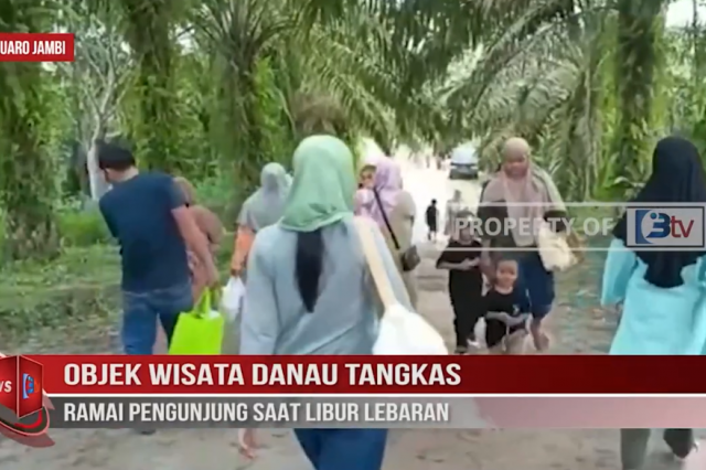 OBJEK WISATA DANAU TANGKAS RAMAI PENGUNJUNG SAAT LIBUR LEBARAN