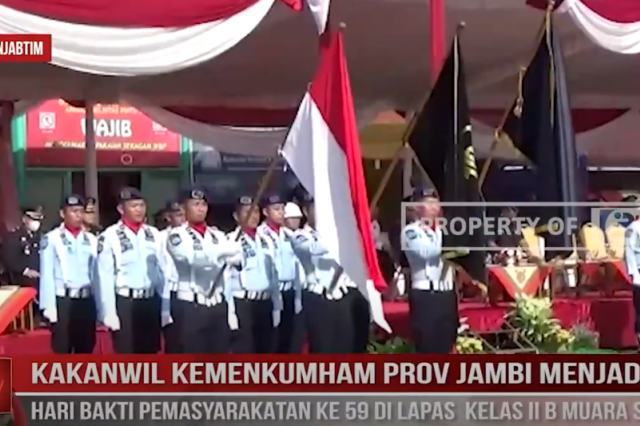 KAKANWIL KEMENKUMHAM PROV JAMBI MENJADI IRUP HARI BAKTI PEMASYARAKATAN KE 59 DI LAPAS NARKOTIKA