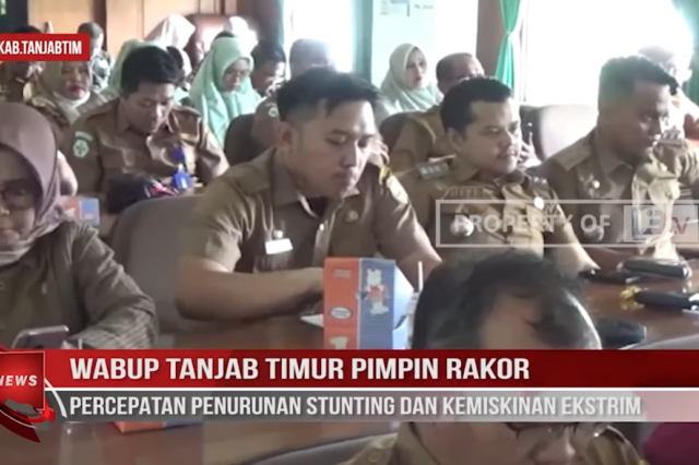 WABUP TANJAB TIMUR PIMPIN RAKOR PERCEPATAN PENURUNAN STUNTING DAN KEMISKINAN EKSTRIM