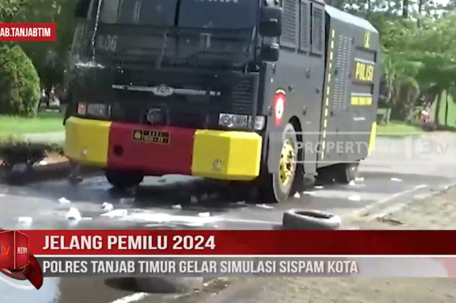 JELANG PEMILU 2024,POLRES TANJAB TIMUR GELAR SIMULASI SISPAM KOTA