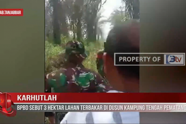 KARHUTLAH,BPBD SEBUT 3 HEKTAR LAHAN TERBAKAR DI DUSUN KAMPUNG TENGAH PEMATANG LUMUT