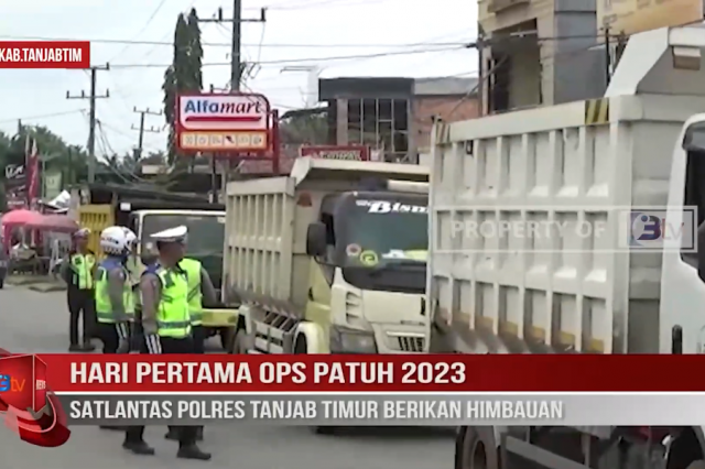 HARI PERTAMA OPS PATUH 2023 SATLANTAS POLRES TANJAB TIMUR BERIKAN HIMBAUAN