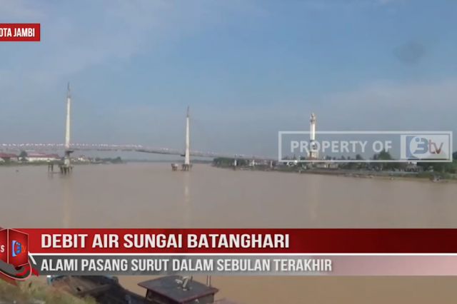 DEBIT AIR SUNGAI BATANGHARI ALAMI PASANG SURUT DALAM SEBULAN TERAKHIR