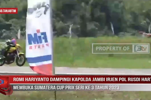 ROMI HARIYANTO DAMPINGI KAPOLDA JAMBI IRJEN POL RUSDI HARTONO BUKA SUMATERA CUP PRIX SERI KE 3, 2023