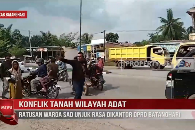 KONFLIK TANAH WILAYAH ADAT, RATUSAN WARGA SAD UNJUK RASA DIKANTOR DPRD BATANGHARI