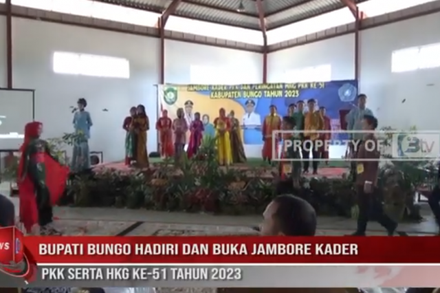 BUPATI BUNGO HADIRI DAN BUKA JAMBORE KADER PKK SERTA HKG KE 51 TAHUN 2023