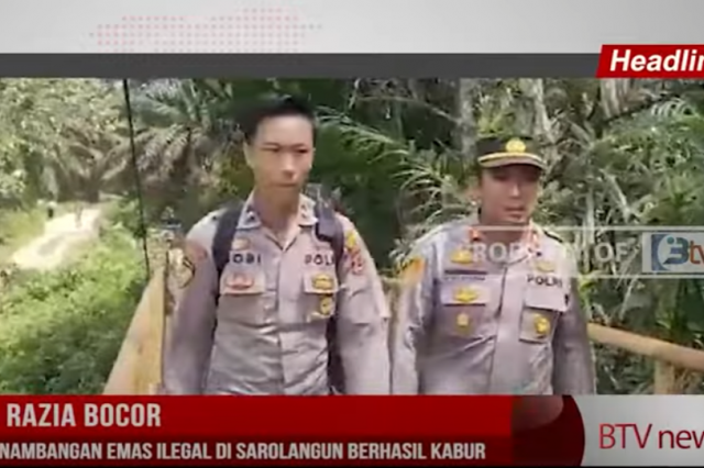 DIDUGA RAZIA BOCOR, PELAKU PENAMBANGAN EMAS ILEGAL DI SAROLANGUN BERHASIL KABUR