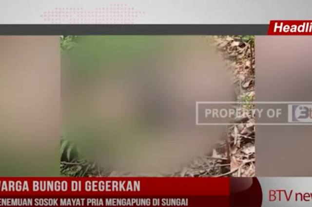 LAGI, WARGA BUNGO DI GEGERKAN DENGAN PENEMUAN SOSOK MAYAT PRIA MENGAPUNG DI SUNGAI