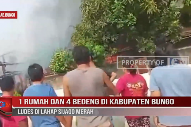 1 RUMAH DAN 4 BEDENG DI KABUPATEN BUNGO LUDES DI LAHAP SIJAGO MERAH