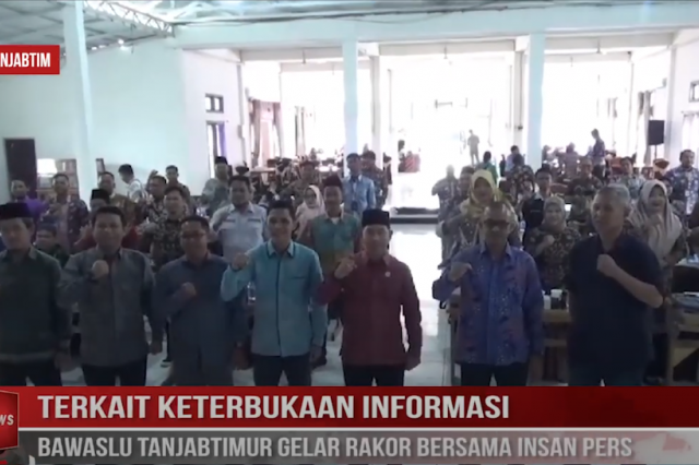 TERKAIT KETERBUKAAN INFORMASI, BAWASLU TANJABTIMUR GELAR RAKOR BERSAMA INSAN PERS