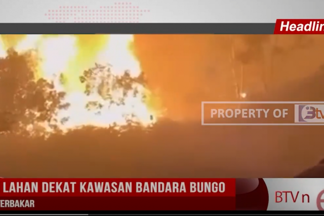 HUTAN LAHAN DEKAT KAWASAN BANDARA BUNGO HANGUS TERBAKAR