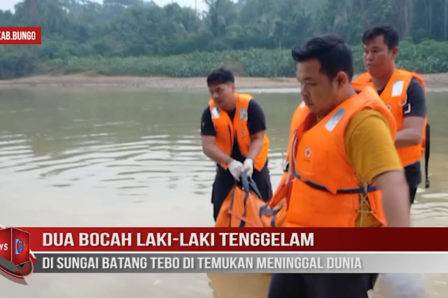 DUA BOCAH LAKI LAKI TENGGELAM DI SUNGAI BATANG TEBO DI TEMUKAN MENINGGAL DUNIA