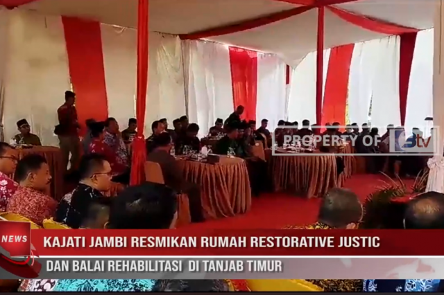 KAJATI JAMBI RESMIKAN RUMAH RESTORATIVE JUSTICE DAN BALAI REHABILITASI  DI TANJAB TIMUR