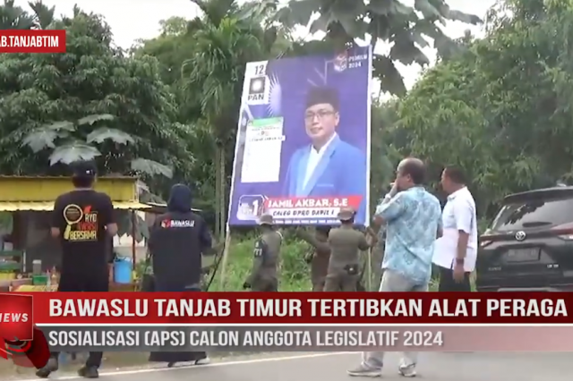 BAWASLU TANJAB TIMUR TERTIBKAN ALAT PERAGA SOSIALISASI APS CALON ANGGOTA LEGISLATIF 2024