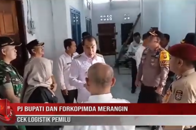 PJ BUPATI DAN FORKOPIMDA MERANGIN CEK LOGISTIK PEMILU