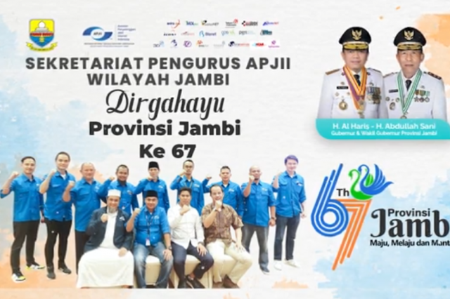 Sekretariat Pengurus APJII Wilayah Jambi Mengucapkan HUT Provinsi Jambi ke 67