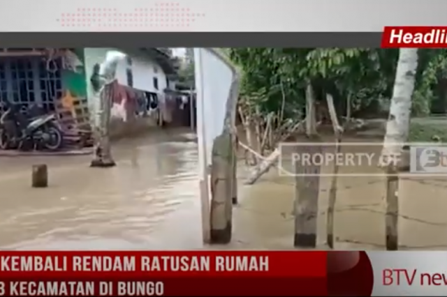 BANJIR KEMBALI RENDAM RATUSAN RUMAH WARGA 3 KECAMATAN DI BUNGO