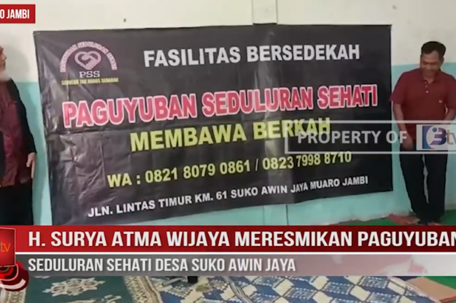 IR.H.SURYA ATMA WIJAYA MERESMIKAN PAGUYUBAN SEDULURAN SEHATI DESA SUKO AWIN JAYA