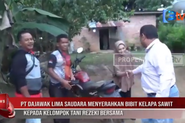 PT DAJAWAK LIMA SAUDARA MENYERAHKAN BIBIT KELAPA SAWIT KEPADA KELOMPOK TANI REZEKI BERSAMA