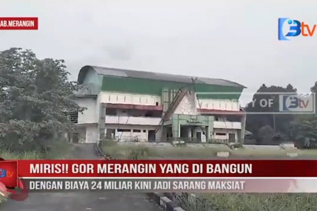 MIRIS!! GOR MERANGIN YANG DI BANGUN DENGAN BIAYA 24 MILIAR KINI JADI SARANG MAKSIAT