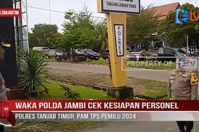 WAKA POLDA JAMBI CEK KESIAPAN PERSONEL POLRES TANJAB TIMUR  PAM TPS PEMILU 2024